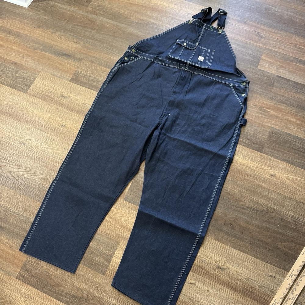 NWI Pointer Brand Low Back Overalls Dark Denim Men's Sz 64x32 USA